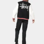 Stussy World Tour Varsity Jacket – Black & White Varsity Jacket