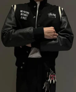 stussy x sophnet varsity jacket black 16th anniver (5)