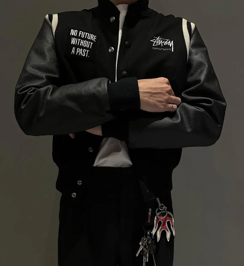 stussy x sophnet varsity jacket black 16th anniver (5)