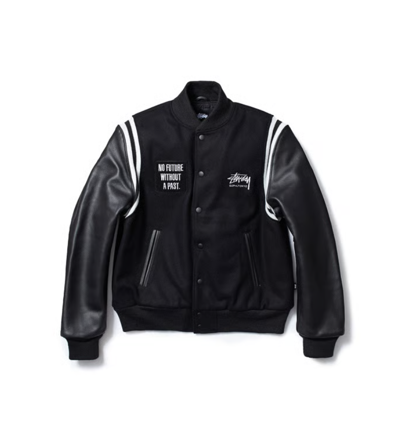 stussy x sophnet varsity jacket black 16th anniver (6)