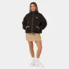 women wear a stussy reversible box fit sherpa jacket (10)
