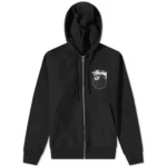 Stussy Black 8-Ball Graphic Zip Hoodie