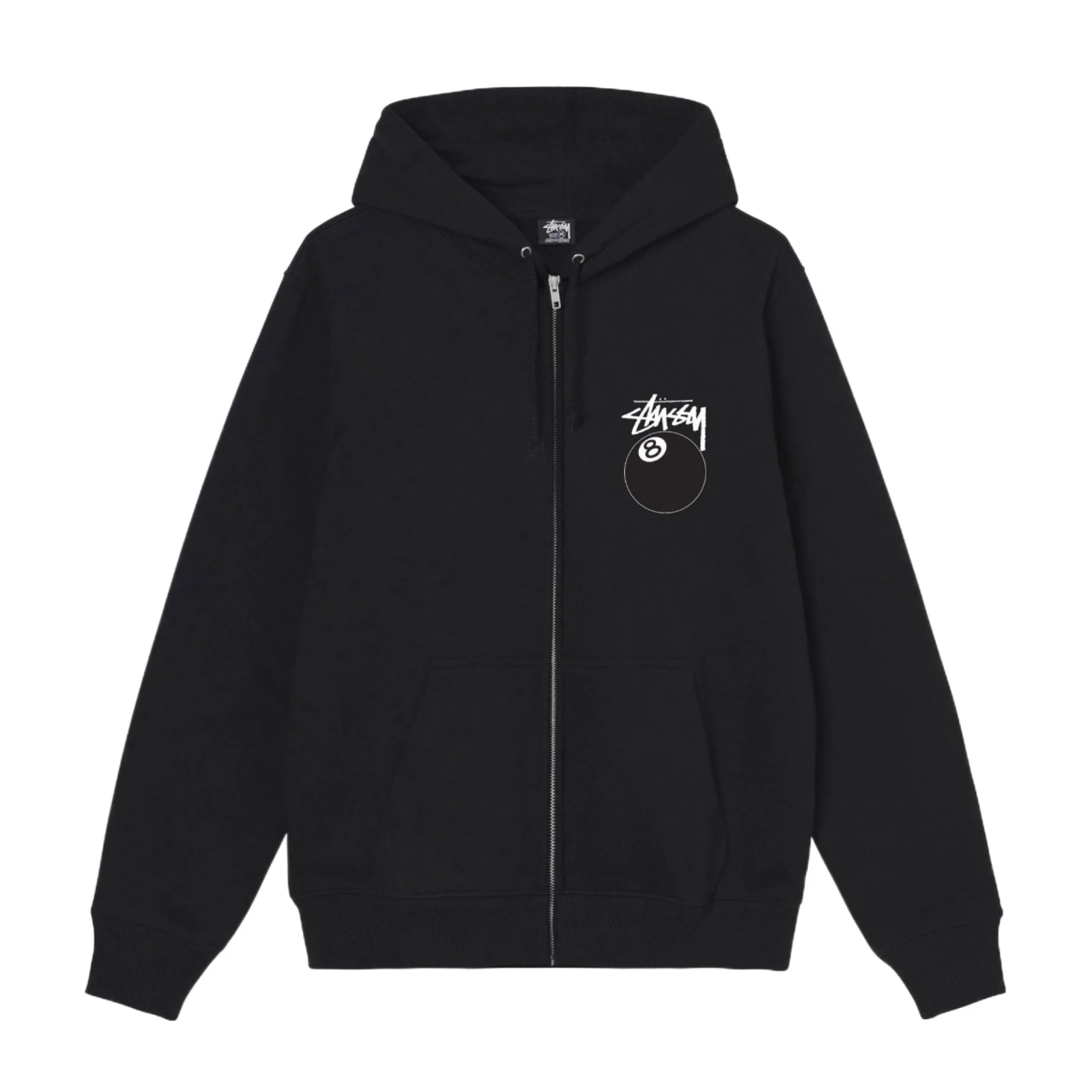 Stussy 8 Ball Full Zip Black Hoodie (1)