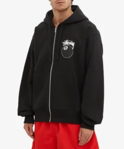 Stussy Black 8 Ball Graphic Zip Hoodie (3)