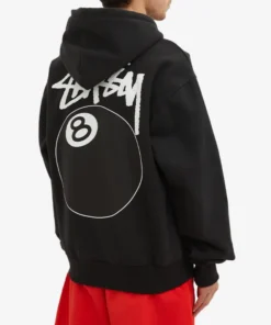 Stussy Black 8 Ball Graphic Zip Hoodie (4)