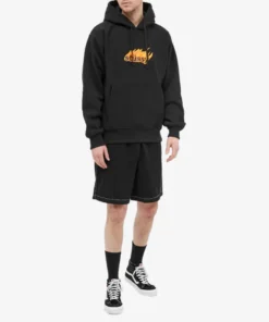 Stussy Black Flames Terry Hoodie (1)