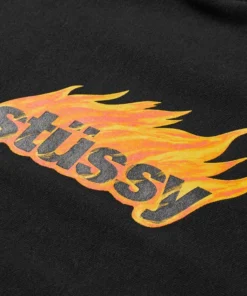 Stussy Black Flames Terry Hoodie (3)