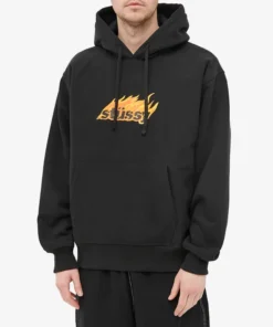 Stussy Black Flames Terry Hoodie (4)