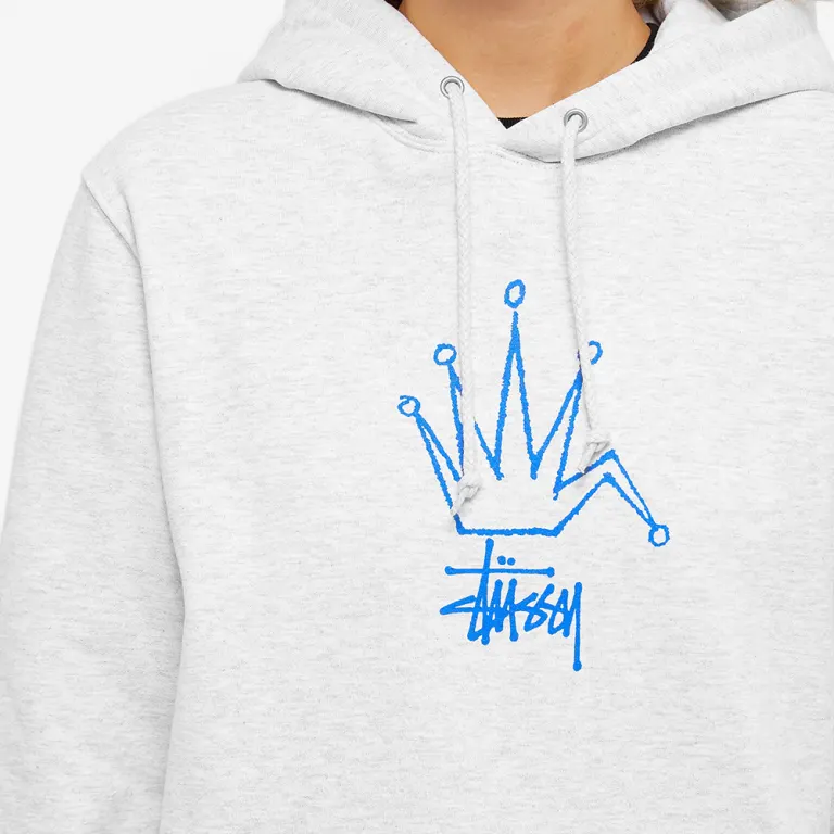 Stussy Broken Crown Embroidered Ash Hoodie (4)