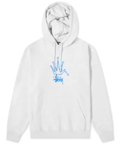 Stussy Broken Crown Embroidered Ash Hoodie (5)