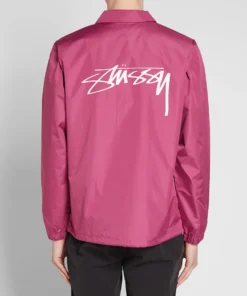 Stüssy Cruize Logo Coach Jacket Pink (5)