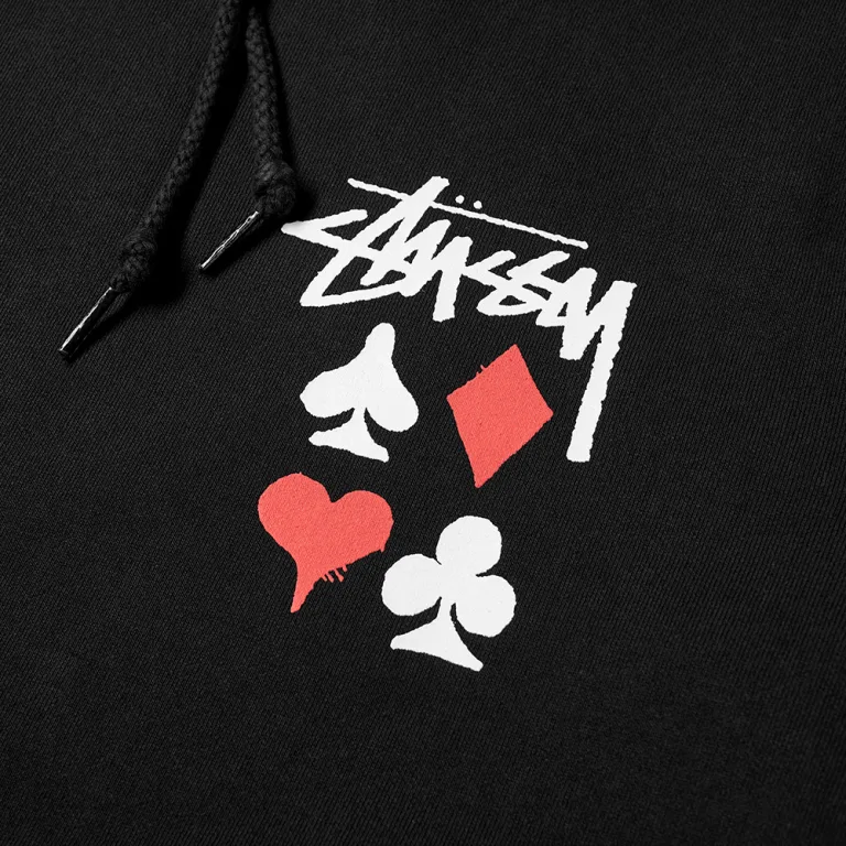 Stussy Full Deck Embroidered Black Hoodie (6)