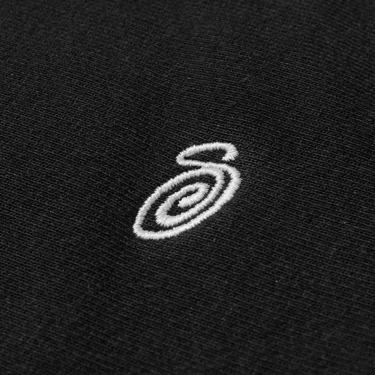 Stussy Swirl Embroidered Black Hoodie (1)