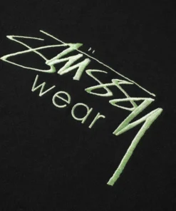Stussy Wear Embroidered Black Minimal Hoodie (3)