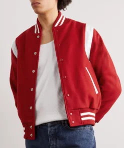 retro red and white wool leather varsity jacket (4)