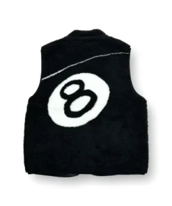 stussy 8 ball black reversible sherpa fleece vest (1)
