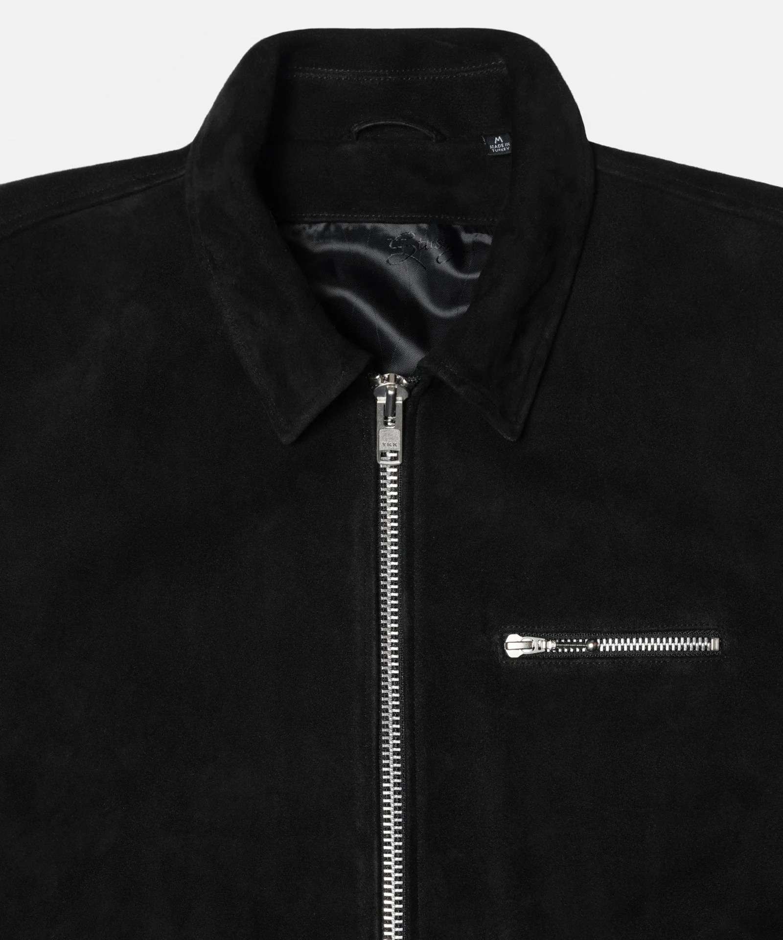 stussy 8 ball suede black jacket closeup detail (2)