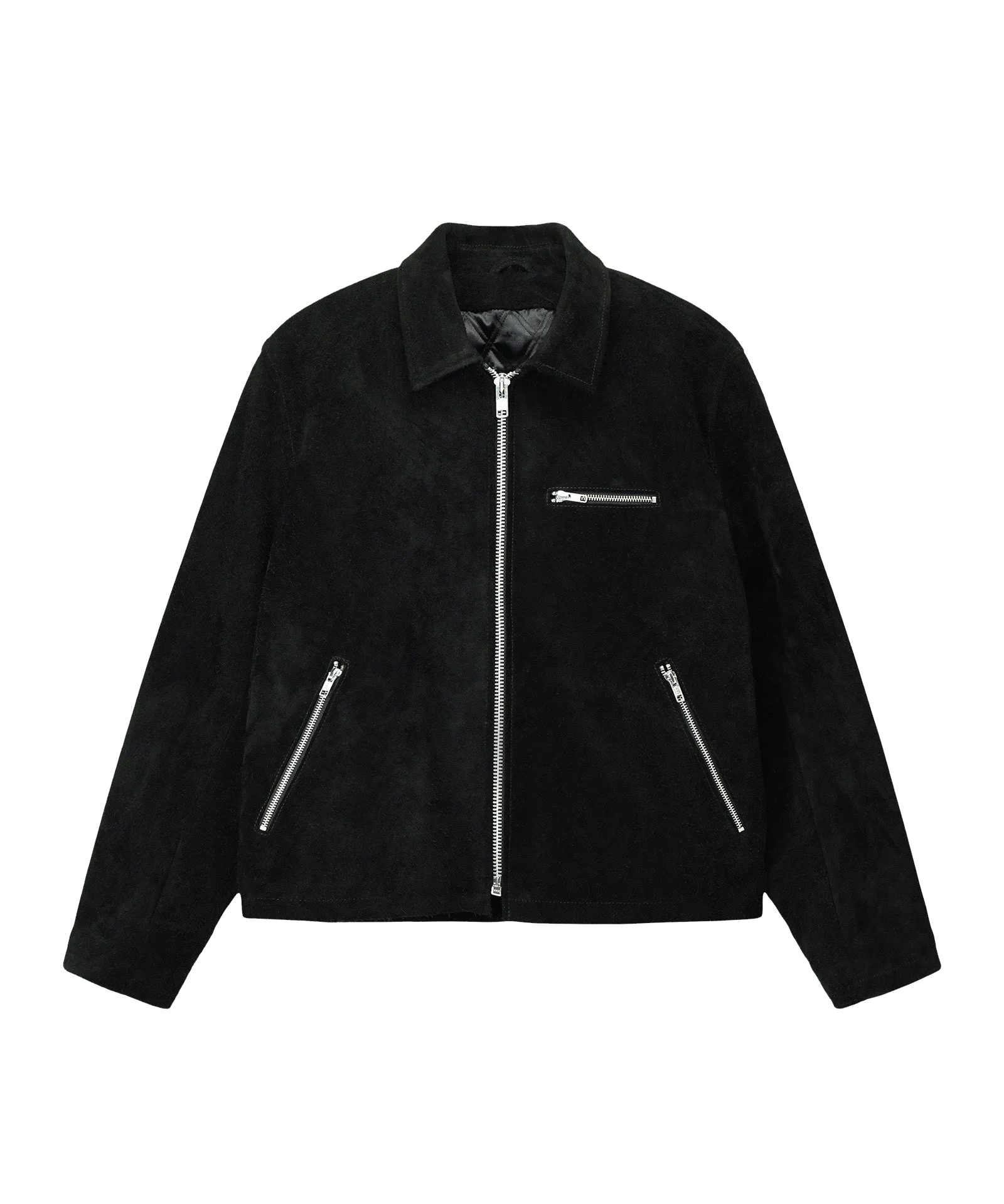 stussy 8 ball suede leather jacket front (1)