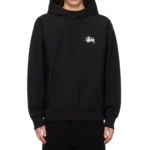 Stussy Black Basic Dual‑Logo Hoodie