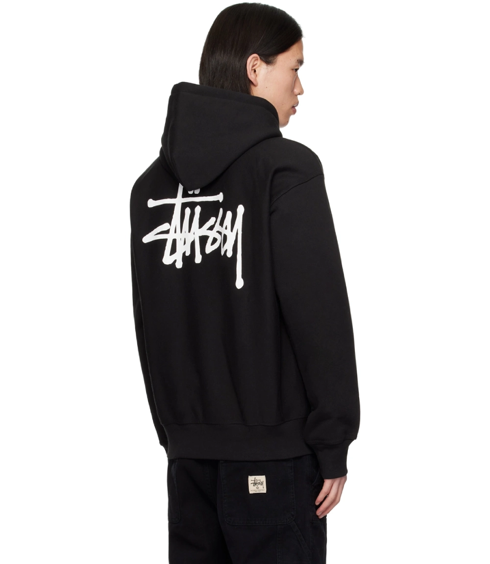 stussy black basic logo hoodie (3)