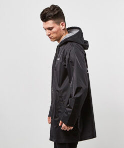 stussy black hooded long coach jacket (7)