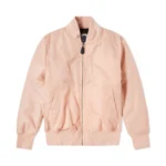 Stussy Blush Peach Satin Flight Bomber Jacket