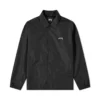 stussy cruize logo coach jacket classic black
