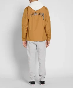 stussy cruize logo coach jacket light mustad (2)
