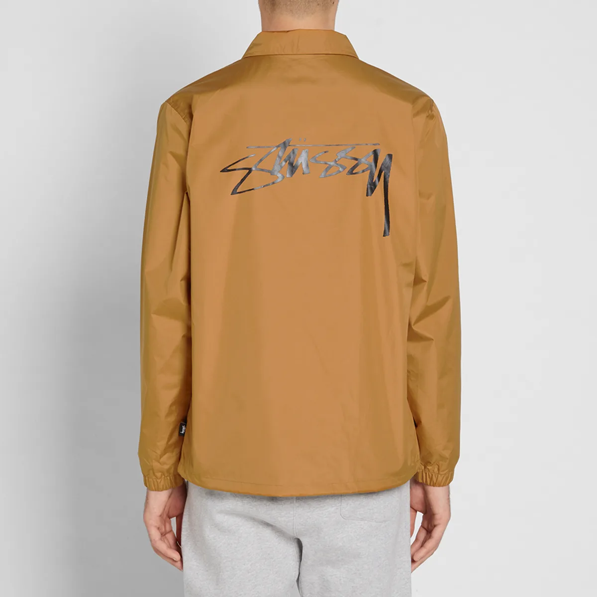 stussy cruize logo coach jacket light mustad (4)
