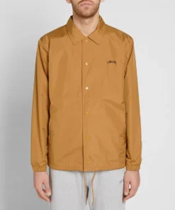 stussy cruize logo coach jacket light mustad (5)