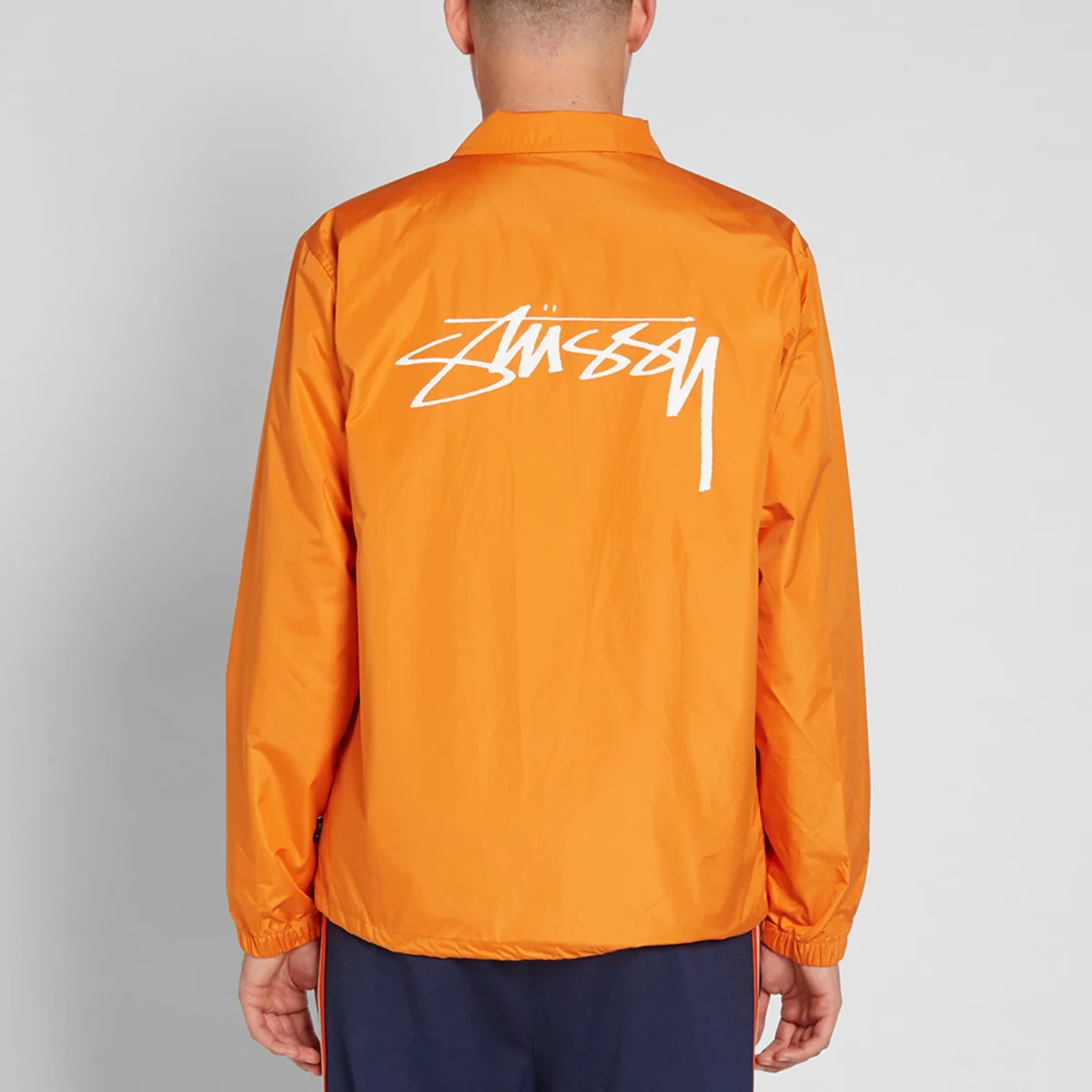 stussy cruize logo coach jacket light orange (4)