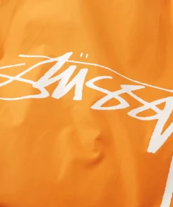 stussy cruize logo coach jacket light orange (8)