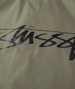 stussy cruize logo coach jacket military olive (1)