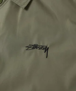 stussy cruize logo coach jacket military olive (7)