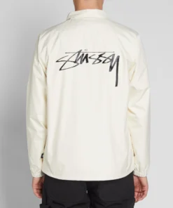 stüssy cruize logo coach jacket white (3)