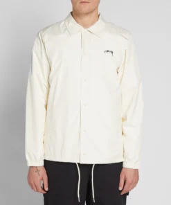 stüssy cruize logo coach jacket white (4)