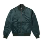 Stussy Emory Satin Bomber in Forest Green