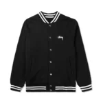 Stussy Classic Black Varsity Fleece Jacket
