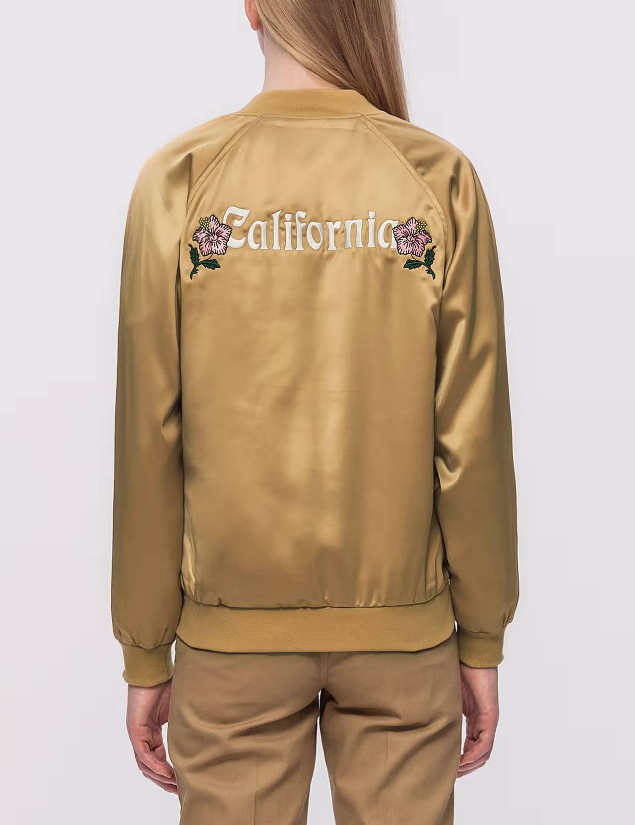 stussy golden california satin jacket (2)