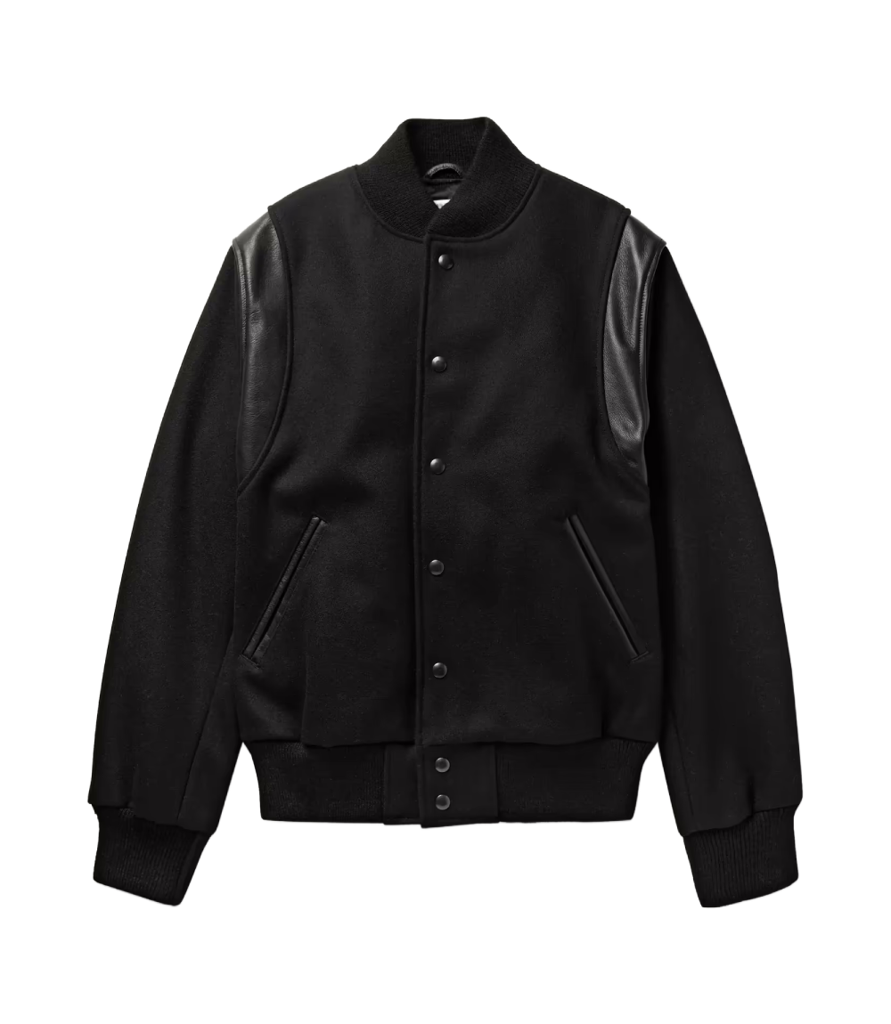 stussy leather wool varsity bomber jacket
