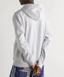 stussy logo embroidered grey cotton jersey hoodie back view