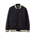 Stussy SS Logo Black Satin Varsity Jacket – Heritage Edition