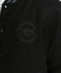 stussy stock varsity jacket black (8)