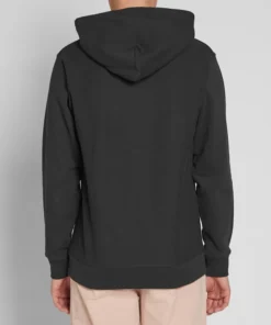 stussy stockterry hoody black for men women model back photo