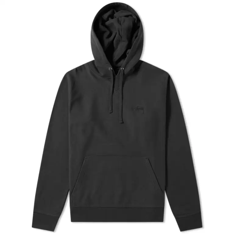 stussy stockterry hoody black for men women