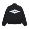 stussy surf team relaxed nylon harrington black jacket back print side
