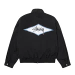 Stüssy Surf Team Relaxed Nylon Harrington Jacket – Black