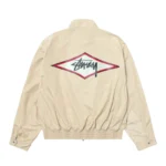 Stüssy Surf Team Relaxed Nylon Harrington Jacket – Light Sand