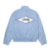 stussy surf team relaxed nylon harrington light sky jacket back logo side