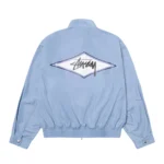 Stüssy Surf Team Relaxed Nylon Harrington Jacket – Light Sky